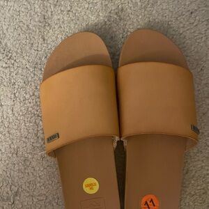 Reef Tan Brown Slide Sandals